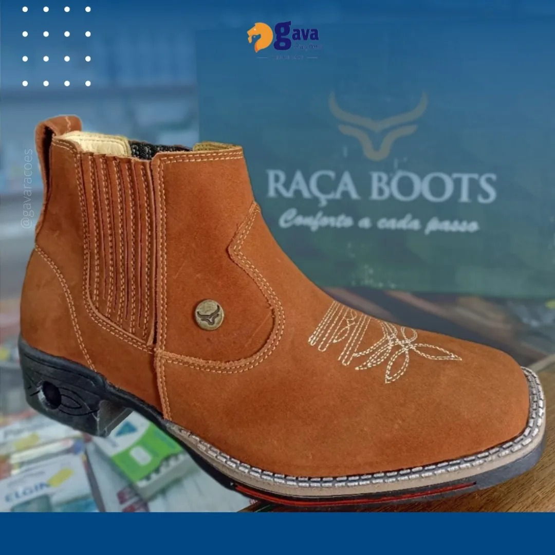 Bota Raça Boots caramelo em couro