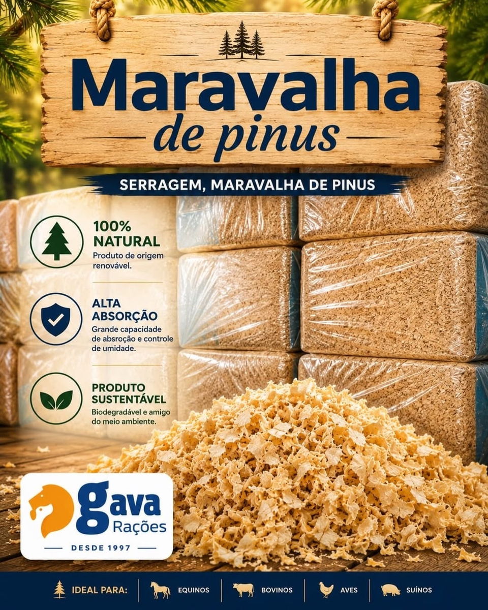 Maravalha de pinus 100% natural