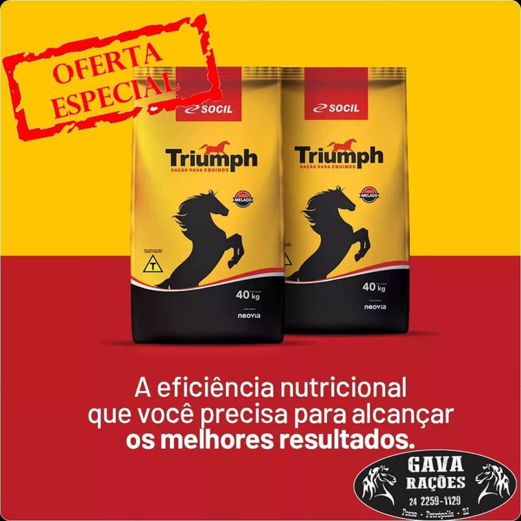 Post Instagram: oferta especial da ração Triumph Socil para equinos